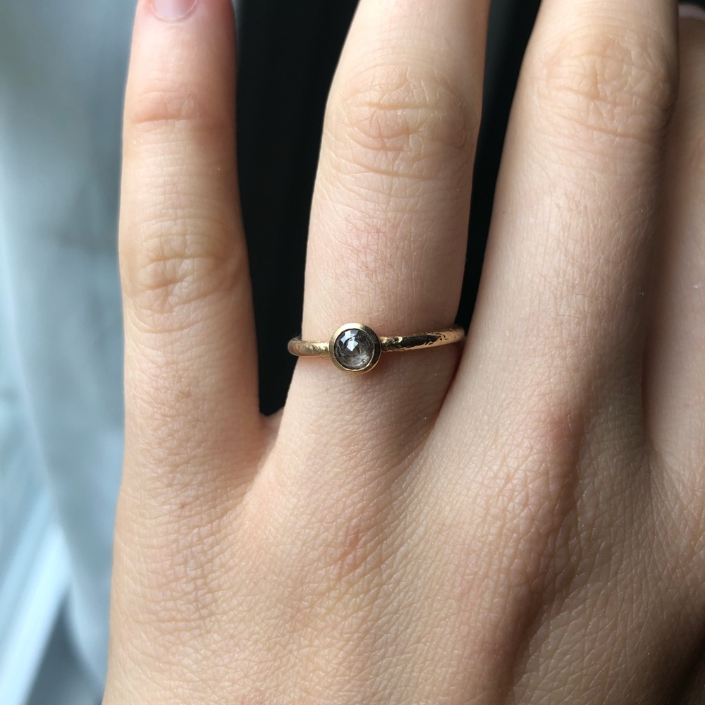 💎 18k Rose Gold Raw Diamond Ring - Picture 5 of 8
